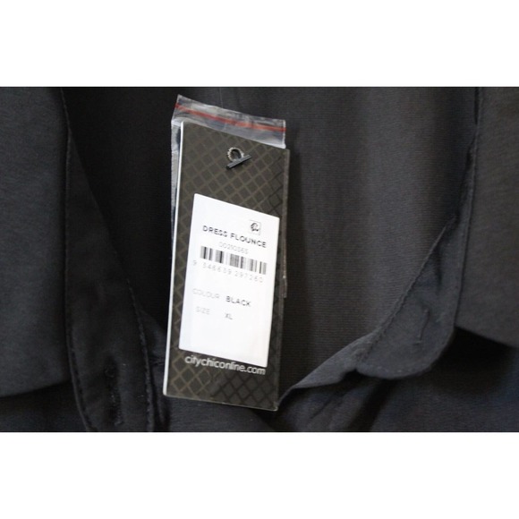 NWT *READ NOTE* City Chic Flounce Shirt Dress Black Plus Size 22 XL H14235 - Picture 5 of 12